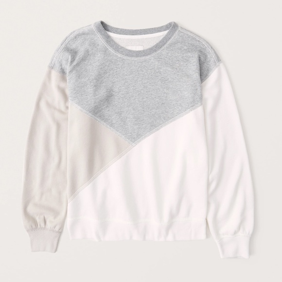 A&F Colorblock Crewneck Sweatshirt - Picture 1 of 5